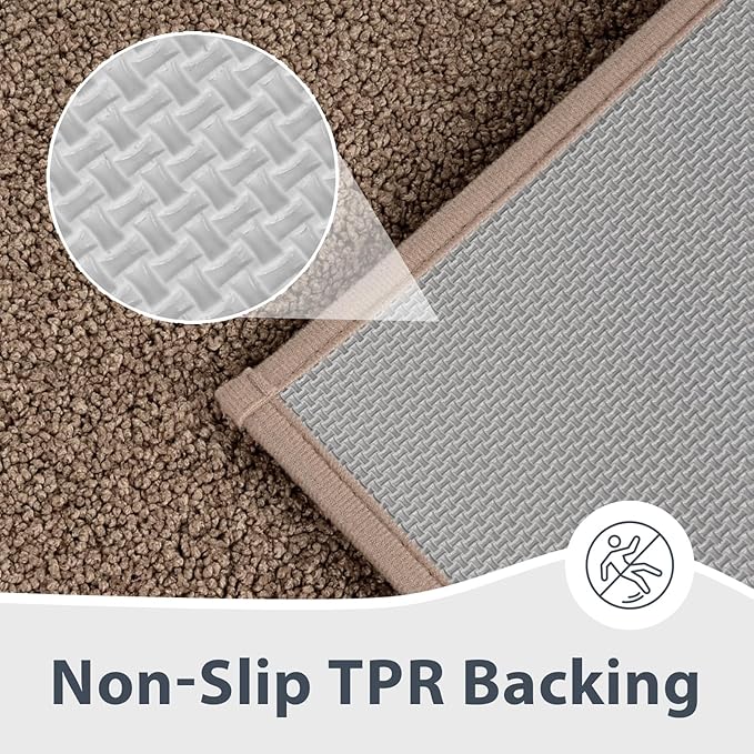 anllugs Bathroom Rugs 30" x 46", Non-Slip Extra Soft Absorbent Bath Rugs, Machine Washable Quick Dry Bath Mats for Bathroom Floor, Shower, Bathtub and Sink, Grayish Brown & Coffee