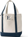 Lands' End Pre-Monogrammed Letter Canvas Tote Bag