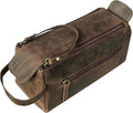 Rustic Town Leather Wash Bag for Men - Travel Toiletry Bag - Shaving Dopp Kit Toiletries Organizer - Leather Makeup Bag for Women