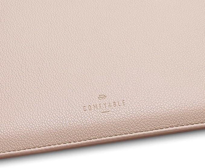 Comfyable Laptop Sleeve 14 Inch Precisely Compatible with MacBook Pro M5 M4 M3 M2 M1 Pro/Max 2025, Faux Leather Cover Case 14 in, Sand