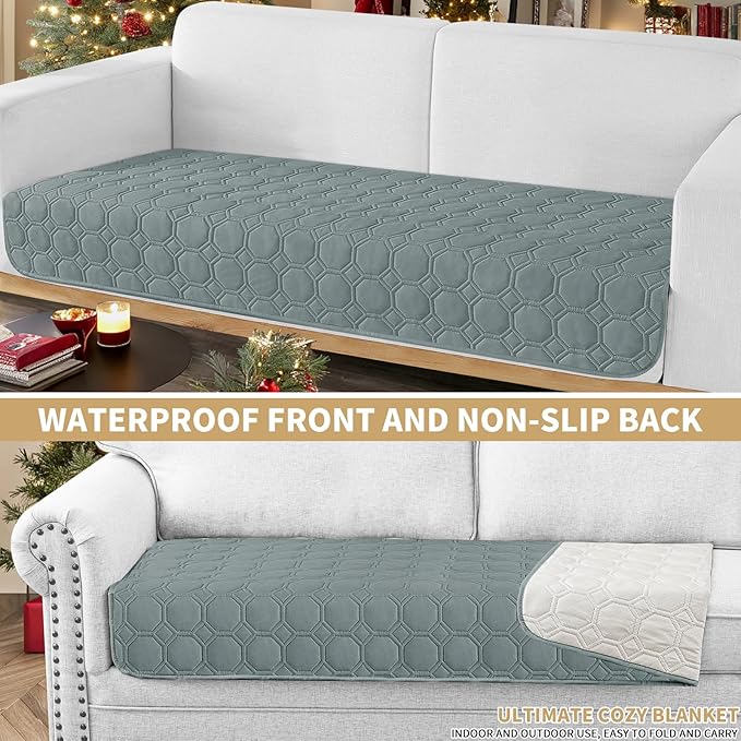 ZNSAYOTX Ultimate Cozy Blankets (30"x53") 100% Waterproof Sofa Mat Blanket for Dog Pets, Bed Couch Protector with Non-Slip Back Washable Durable, Pee Scratch Proof Easy to Clean (Dark Grey)