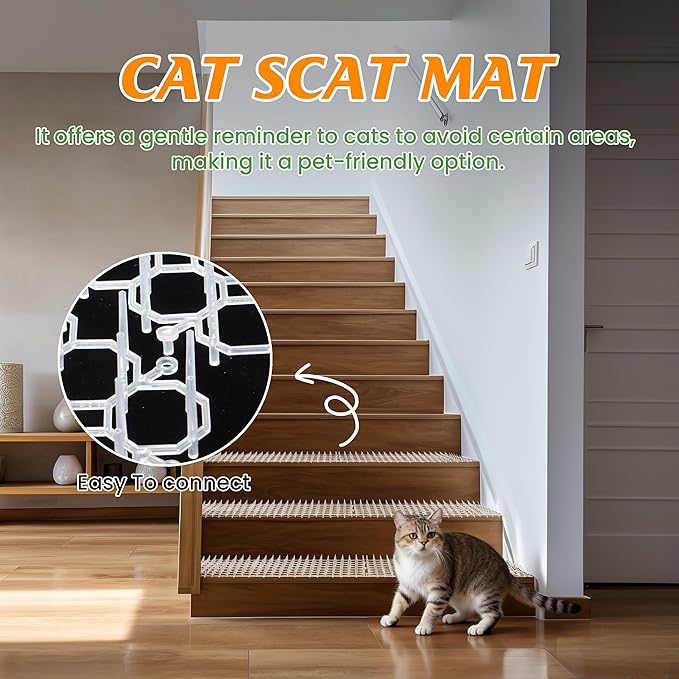 OCEANPAX Clear Cat Scat Mat 16 x 13 Inch, 16 Pack Transparent Cat Deterrent Mats with 1 Inch Spikes, Large Coverage Indoor Outdoor Pet Training Mats to Protect Furniture, Counters, Garden & Yard