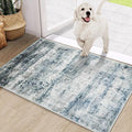 COMSLE Door Mat, Front Door Rug Indoor for Entrance Faux Wool Absorbent Non Slip Modern Throw Rug for Entryway Hallway Muddy Paws - Pet Friendly, 20x32 Inches,Worn Blue Machine Washable