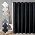 Aiyufeng Moga Black Shower Curtain - 3D Embossed Cloth Shower Curtain for Bathroom, Hotel Luxury Black Bathroom Curtains, Machine Washable, Standard Size 72Wx78H