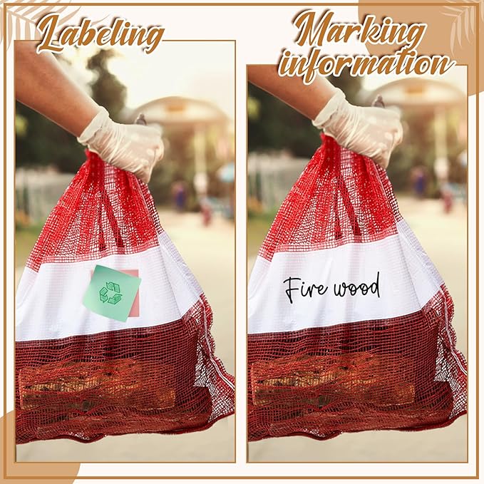 GliCraft 250 Pcs Onion Bags Reusable Mesh Produce Storage with Drawstring Firewood Bags Onion Potato Storage Sacks for Garden Vegetable Fruit Produce Packaging Supplies (22 x 24 Inch)