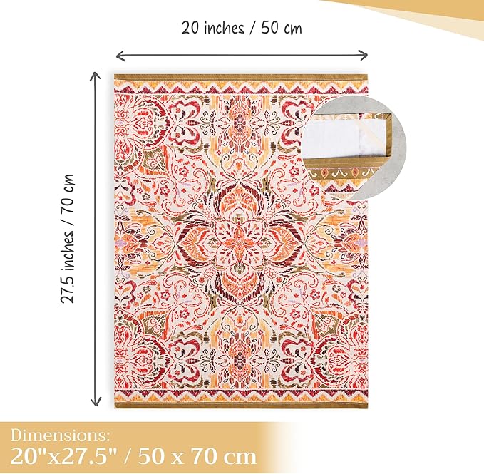 Maison d' Hermine Kitchen Towels Set of 3 100% Cotton 20" x 27.5" Reusable Cloth Tea Dish Towels Absorbent with Hanging Loop for Kitchen Dining Thanksgiving Christmas Decorations (Damask)