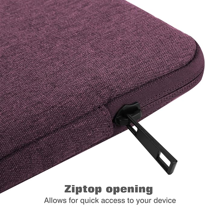 MoKo 12.9 Inch Tablet Sleeve Fits 13 Inch New iPad Pro M4 & Air M2 2024,iPad Pro 12.9 M2&M1,Galaxy Tab S8+/S9+ 12.4,Surface Laptop Go 12.4,Polyester Bag Fit with Apple Pencil or Smart Keyboard, Purple
