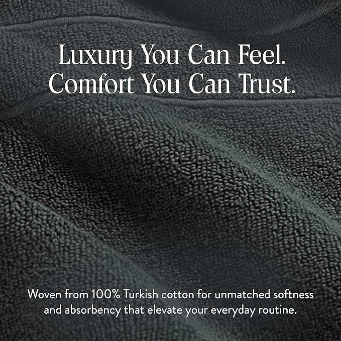 Brooklinen Super-Plush Turkish Cotton Bath Towels - Set of 4 - Cotton, 820 GSM, Highly Absorbent, Machine Washable, Perfect for Home & Bathroom (30" x 58", Slate Grey)