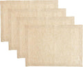 Solino Home Linen Placemats Set of 4 - Milan Hemstitch Champagne Beige Placemats 14 x 19 Inch - 100% Pure Linen Table Mats for Spring, Easter