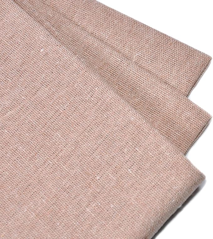 Linen Pre-Cut Qilting Fabric by The Yard Entelare(Khaki,2yds)