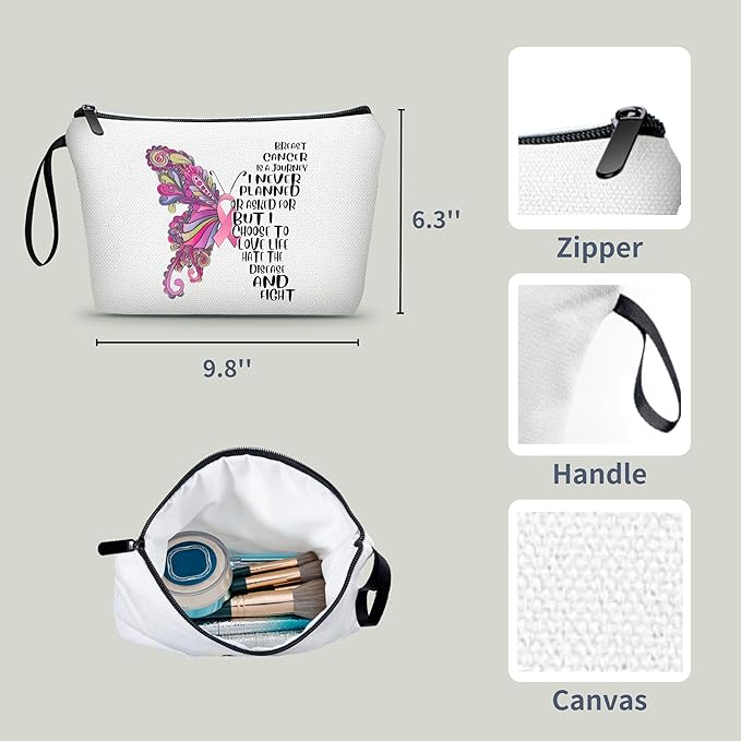 Breast Cancer Care Chemo After Surgery Gifts for Woman Small Cosmetic Makeup Pouches Chemo Care Package for Women