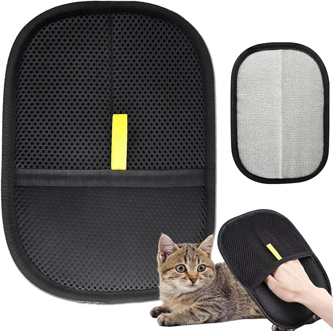 1PC 2025 Electrostatic Gloves Pet Hair: Pets Hair Remover Electro Antistatic Hair Removal Glove Cat Mitt Mitten Static Reusable Tool Furniture Cleaning Animal Double Sided Grooming Magic Fur Dogs Mit