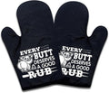 2 Pack Funny BBQ Oven Mitts for Men, Pig Pork BBQ Heat Resistant Silicone Non-Slip Mitts, Christmas Birthday Gifts for Dad Husband, Humor Kitchen Gifts for Men Chef Friend Pig Pork Lovers