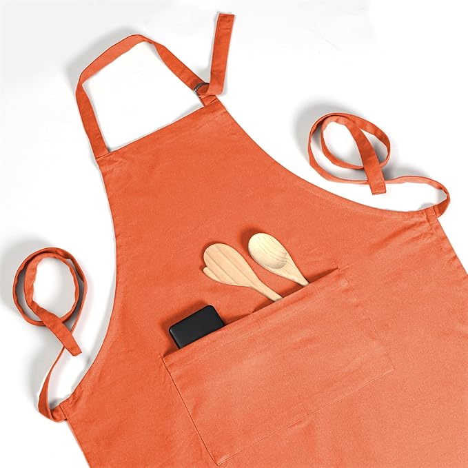 Native Fab Kitchen Apron 2 Pack - 100% Cotton Adjustable, Durable Apron with Pockets, Perfect for Cooking, Baking, Grilling