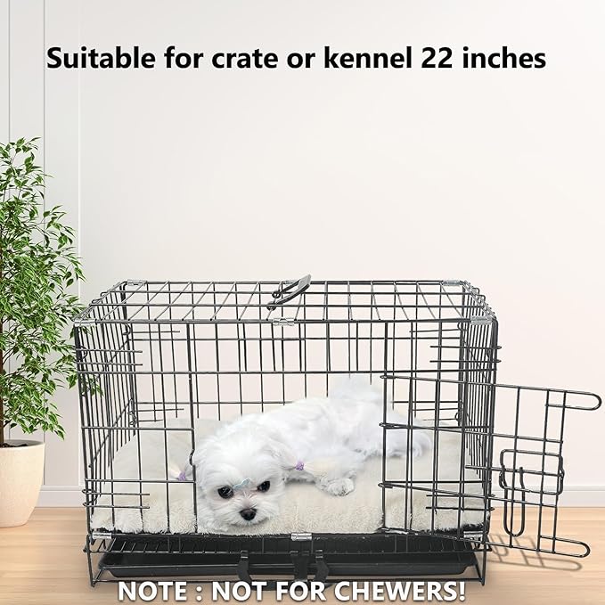 zihapgpzp Crate Beds for Small Dogs Ultra Soft Cat Bed for Indoor Cats Washable & Anti-Slip XS Kennel Pads for Crates 22 Inch Fluffy Comfy Pet Sleeping Mat for Puppy and Kitten,Beige