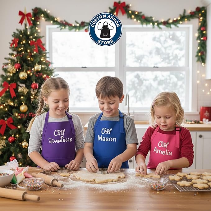 Personalized Kids Apron | Kid or Toddler Apron Sizes | Choice of Color and Thread