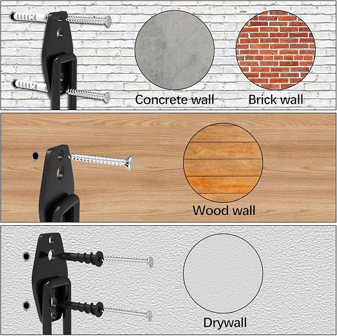 3-H Garage Wall Hooks 10 Pack, Garage Hooks Heavy Duty with Extra Welding Spots, Wall Storage Organizer for Hanging for Garden, Lawn, Yard (Black)