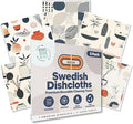 DECEE Swedish dishcloths (Pottery) 5-Pack, Reusable, Washable Cellulose Cotton Kitchen Cloths,Replace Paper Towels, Sponges, Dish Rags