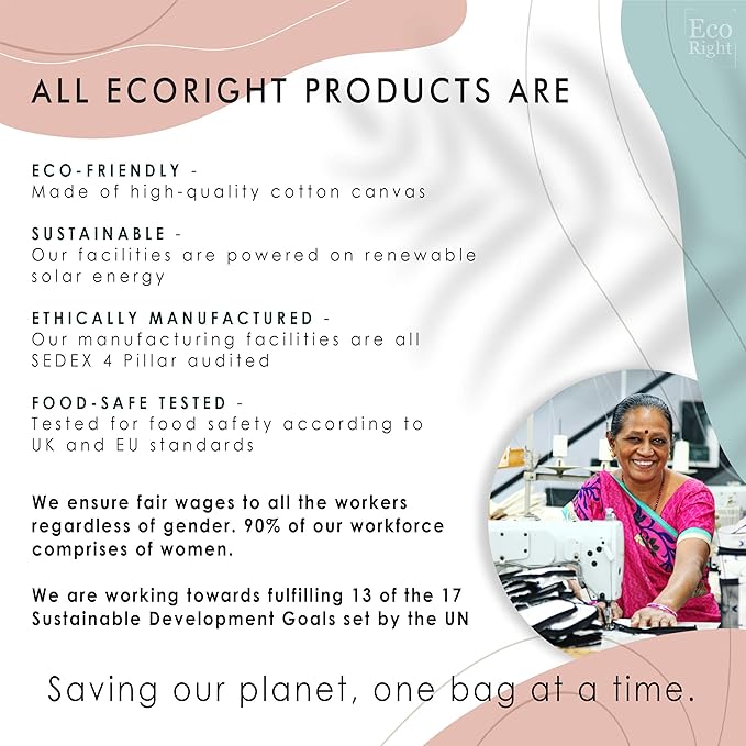 Ecoright Tote Bag for Women with Zipper, Small Tote Bag, Canvas Bag, Reusable Cotton Bag for Beach, Grocery, School & Work