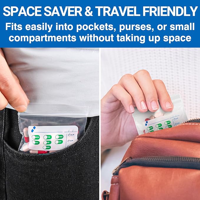 Pill Bags 500 Count - 3"X2.75" 3 Mil Small Ziplock Bags for Pills – BPA-Free Pill Pouches for Medicine, Pill Pack Storage & Medicine Pouch - Easy Label Pill Bags for Travel, Reusable Medicine Bags