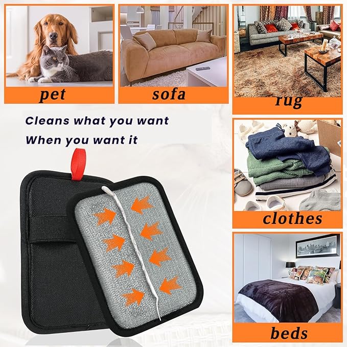 Pet Hair Removal Gloves,electrostatic Combing Gloves Tools,Suitable for Cats and Dogs, for Removing Hair from Furniture, Pets, car Seats, Clothes and Sofas