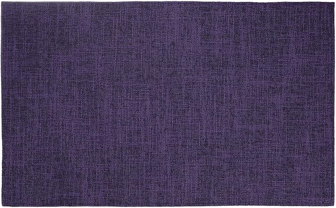 HARFINGTON 6pcs Linen Fabric Placemats 12" x 18" Polyester Rectangle Place Mats Machine Washable Heat Resistant Kitchen Table Mats for Outdoor Indoor Party Family Holiday, Purple
