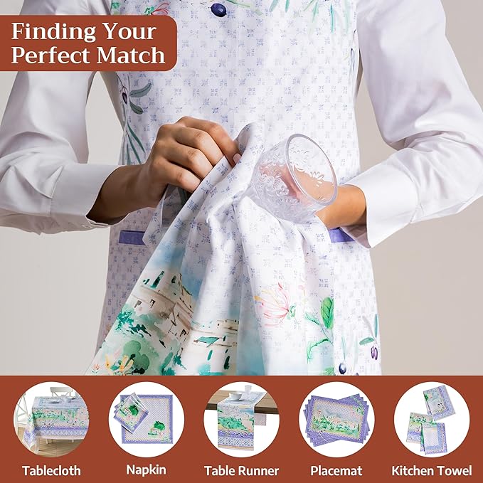 Maison d' Hermine 100% Cotton Apron for women with Pocket Kitchen Chef Apron for Men Cooking Gardening Server Waitress