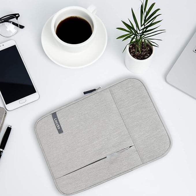 Lacdo iPad mini 7 Sleeve, iPad mini Case Bag, Tablet Sleeve Case for iPad mini 7 (A17 Pro)/6/5/4/3/2, Samsung Galaxy Tab A7 Lite 8.7" / Galaxy Tab A 8.0" Protective Tablet Bag Water Repellent, Gray
