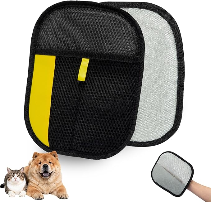 UIQELYS Pet Grooming Gloves for Cats & Dogs – Gentle Deshedding & Massage Brush Glove, Efficient Hair Remover with Static Adsorption, Soft Silicone Tips, Easy to Clean & Comfortable Fit