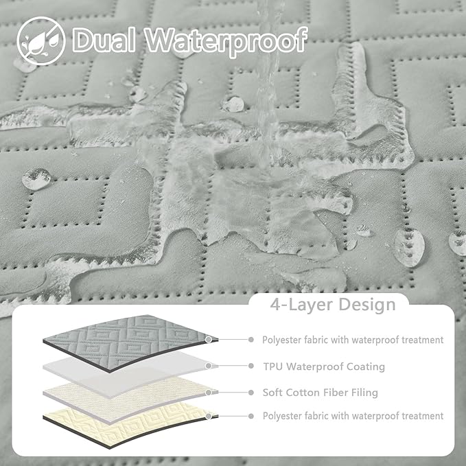 hyha Waterproof Dog Blanket, Soft Dog Bed Cover Pet Blankets, Waterproof Sofa Couch Cover for Dogs Washable, Reversible Pet Couch Covers for Sofa Furniture (30x70 Inch, Grey/Beige)