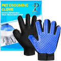 ZENELANEP Upgrade Pet Grooming Gloves, Grooming Gloves for Dogs, Cats, Rabbits & Horses with Long and Short Hair, Efficient Pets Hair Remover Mittens - 1 Pair (Blue)