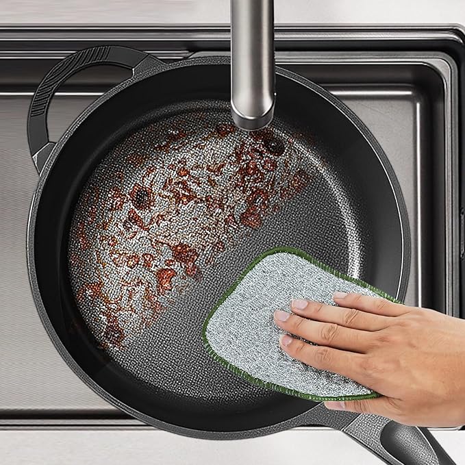 XHWXYQ 2025 New Upgrade Non Scratch Wire Dishcloth, Multipurpose Wire Dishwashing Rags for Kitchen, Wet and Dry, Sinks, Cookware, Stove, Easy Rinsing, Reusable (10PCS, Small)