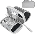 SMONT Gray Tech Organizer Pouch, Travel Electronics Accessories Case with Dual Sections for Cables, Portable Console, Hard Drive - Slim EDC Bag Versatile Travel Organizer Durable Tech Bag Gary