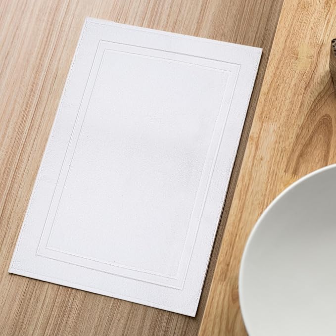 Infinitee Xclusives Premium Cotton Bath Mats for Bathroom – Pack of 2 | 34x22 Inches | Ultra Soft, Super Absorbent, Non-Slip, Machine Washable Mats (White) [Not a Rug]