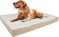Dogbed4less XL Orthopedic Memory Foam Dog Bed with Washable Suede Cover, Waterproof Case and Extra Pet Bed Cover, Fit 48"X30" Crate, Khaki