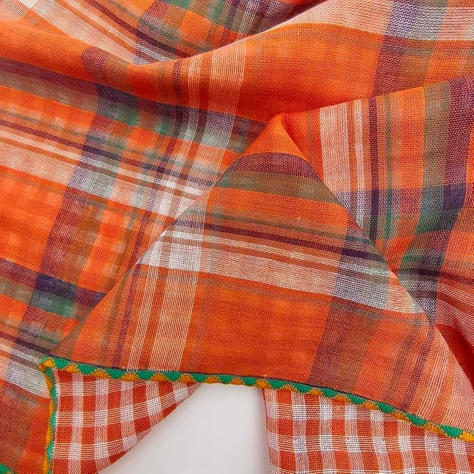 Pemilosci Double Layers Two Tones Dog Cotton Square Bandana Bibs Scarf Kerchief for Small Medium Dogs Boy or Girl - DCB21 O&G