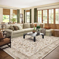 10x14 Area Rug Washable Rugs: Large Living Room Rug Stain Resistant Non Slip Distressed Vintage Low Pile Soft Carpet Rugs for Bedroom Farmhouse Dining Room Kids Playroom Nursery