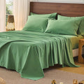 Bedlifes 100% French Pure Linen Sheets Queen Size Breathable and Cooling Flax Sheet Set Soft Durable and Moisture Wicking 16 Inch Deep Pocket-4 Piece(Queen,Sage Green)