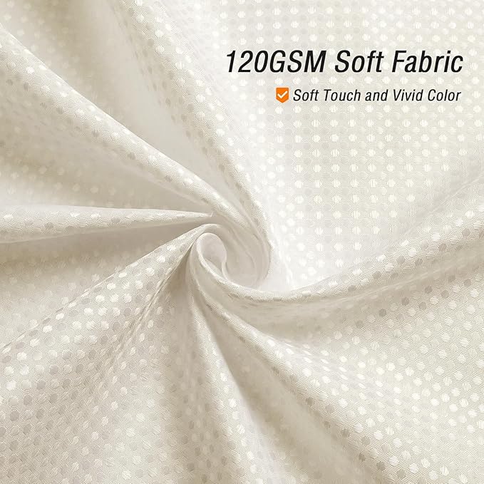 Gibelle Long Shower Curtain 72 x 78, Tall Waffle Weave Textured Fabric Shower Curtain for Bathroom, Water Repellent, Machine Washable, Ivory