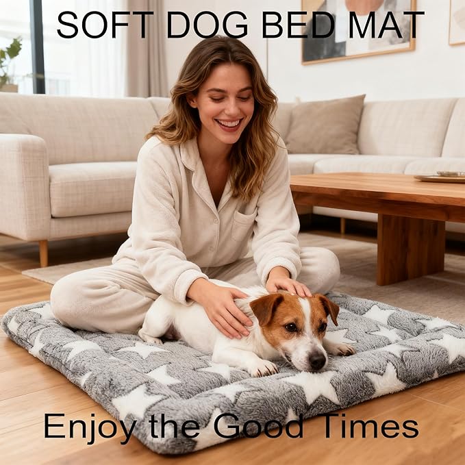 Dog Bed Mat 4 Pcs - Reversible Dog Crate Bed Mats, Soft & Breathable Kennel Pad, Durable Crate Bed for Medium Dogs & Cats