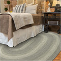 Homespice Grey Cloud Farmhouse Braided Rugs 5x8' - Durable Jute Country Rugs for Living Room and Dining Room