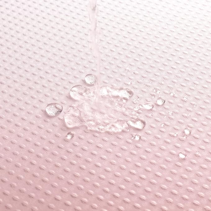 MitoVilla Pink Ombre Waffle Fabric Shower Curtain, Modern Waffle Weave Textured Shower Curtains for Luxury Rustic Bathroom Decor, Vintage Weighted Bathroom Shower Curtain, 72 x 72