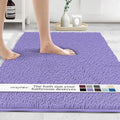 MAYSHINE Plush Shaggy Chenille Bath Mat | Extra Soft, Super Absorbent, Non-Slip Bathroom Rug | Fluffy Microfiber, Area Rug Sets for Bathroom Floor, Kitchen, Living Room | 59"x31" | Lavender