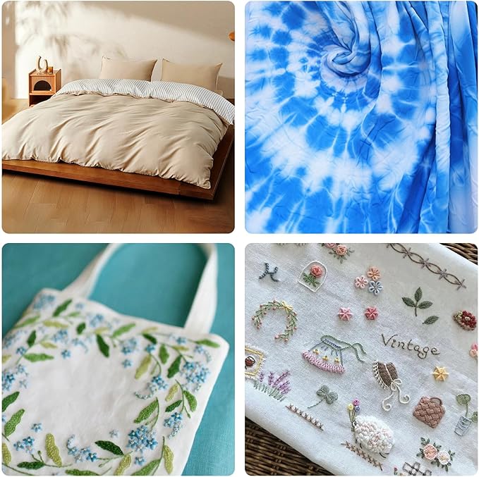 Cotton Fabric Natural Cotton Poplin Fabric by The Yard 100% Cotton, 59 Inches Wide Soft Embroidery Fabric Material for Quilting, Sewing, Crafts, Binding, Backing and Lining (Ivory, 5 Yard)