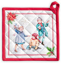 Maison d' Hermine Pot Holders 100% Cotton Heat Resistant Potholders 8" x 8" Hot Pads with Loop for Thanksgiving Christmas Decorations BBQ Cooking Baking Handling Hot Pans (Pack of 1, Chromo)