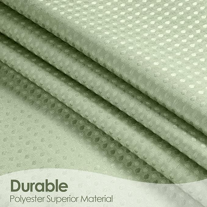 MitoVilla Sage Green Ombre Waffle Fabric Shower Curtain, Modern Waffle Weave Textured Shower Curtains for Luxury Rustic Bathroom Decor, Vintage Weighted Bathroom Shower Curtain, 72 x 72