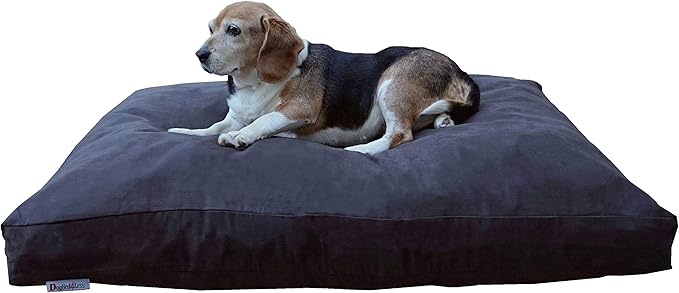 Dogbed4less Memory Foam Dog Bed for Medium Large Dogs with Orthopedic Comfort, Waterproof Liner and Espresso Washable Pet Bed Cover 40X35 Pillow