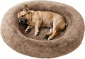Cozzze Medium Sized Orthopedic Dog Beds, Donut Calming Pet Beds with Comfort Foam Support, Fluffy Non-Slip Couch for Dog and Cat, with Washable and Indestructible Cover, 32 Inches, Beige