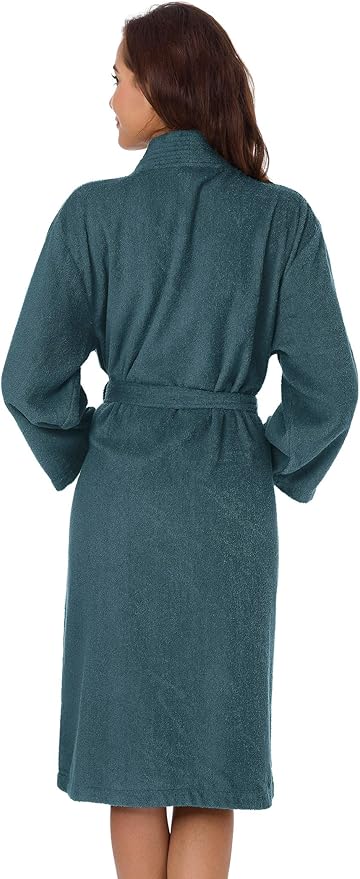 SIORO Women Terry Cloth Bath Robes with Pockets, Soft Long Cotton plush Kimono Wrap Bathrobe, Spa, Fuzzy Female nightgrown