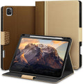 KingBlanc Case for iPad Pro 11 inch 4th/3rd/2nd/1st Generation (2022/2021/2020/2018) with Pencil Holder, PU Leather Protective Stand Folio, Auto Sleep/Wake, Multi-Angles for Viewing/Typing, Beige